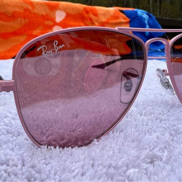 Ray-Ban Junior Sunglasses, Pale Pink Aviators - Picture 11 of 14
